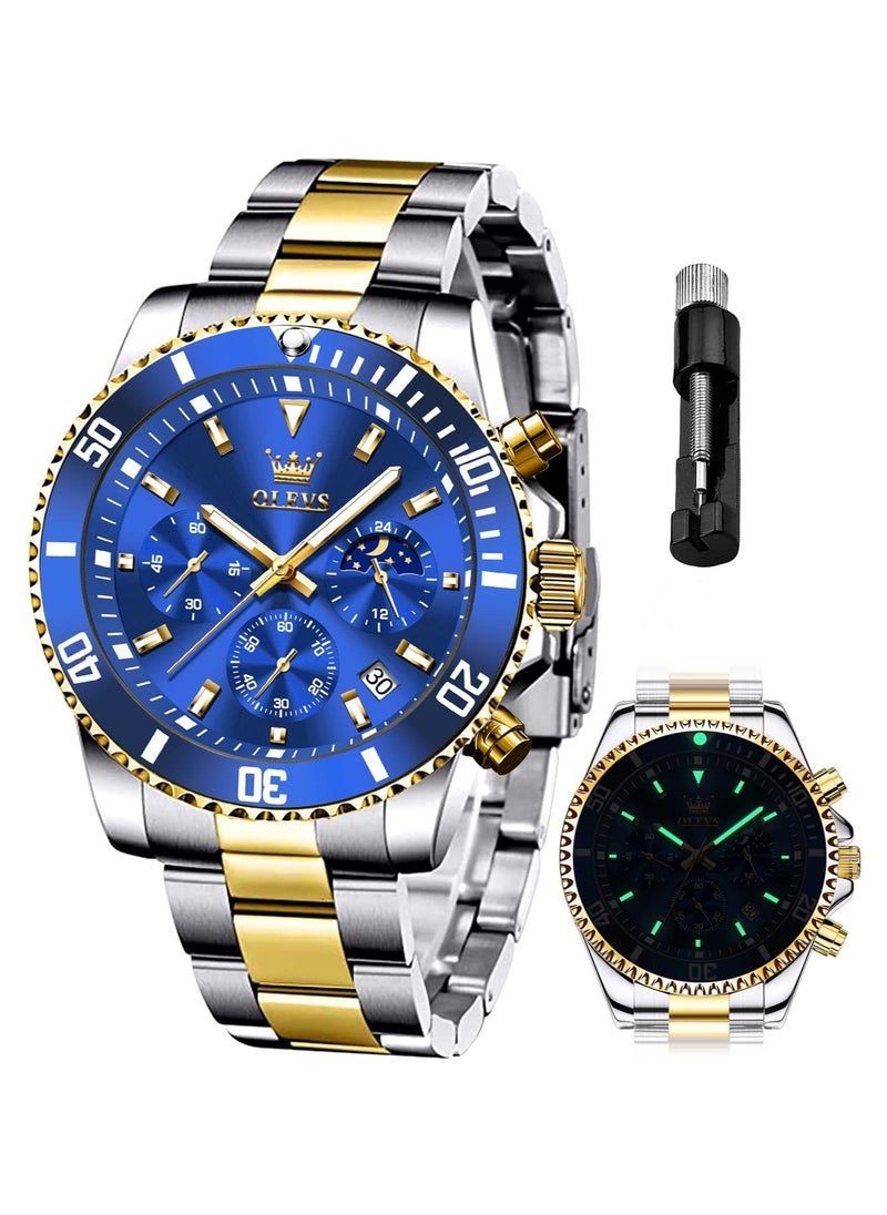 OLEVS OLEVS Mens Watches Minimalist Ultra Thin Fashion Casual Analog Quartz Date Watch Waterproof Slim Simple Big Face Dress Wrist Watch for Men  - Image 1