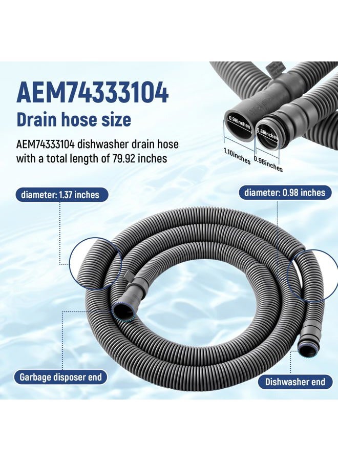 Ratiekc AEM74333104 AEM74333101 Dishwasher Drain Hose Compatible With LG Dishwasher Drain Hose LDF5545ST LDF5545BD LDF5545SS LDF5678ST LDFN4542S LDP6797ST Drain Hose Assembly Replacement AP7034217 PS16621806 - Image 2