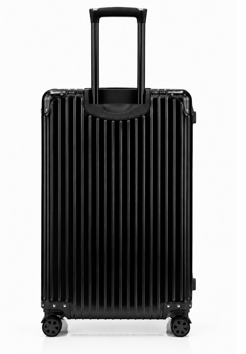 100% Genuine Full Aluminum Travel Suitcase featuring a premium aluminum shell, 360° dual spinner wheels, secure safety lock, telescopic handle, available in 20-inch and 28-inch sizes, offered in multiple colors, and includes a free silicone protective cover as a complimentary gift. - Image 5