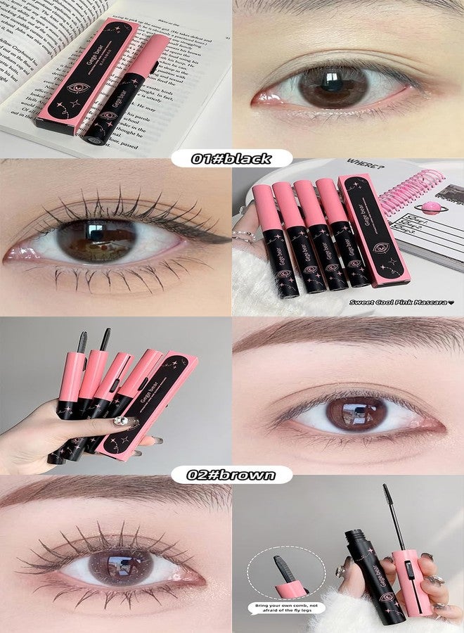 Gege Bear Attractive Long and Slender Mascara - Waterproof, Smudge-Proof & Long-Lasting | Ultra-Fine 2.5mm Brush for Precise Lash Definition | Volumizing, Curling & Lengthening Mascara for Natural & Dramatic Looks | High-Pigment Black & Brown Color for Stunning Eye Makeup For Women (#02 BROWN, 3.5g) - Image 2