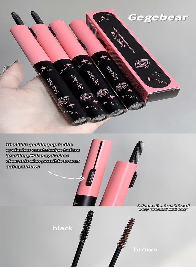 Gege Bear Attractive Long and Slender Mascara - Waterproof, Smudge-Proof & Long-Lasting | Ultra-Fine 2.5mm Brush for Precise Lash Definition | Volumizing, Curling & Lengthening Mascara for Natural & Dramatic Looks | High-Pigment Black & Brown Color for Stunning Eye Makeup For Women (#02 BROWN, 3.5g) - Image 3