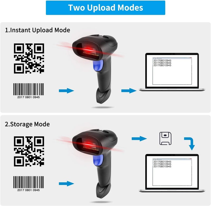 NetumScan Wireless 1D 2D Barcode Scanner with Stand, Portable Automatic QR Code Scanner Supports Screen Scan Handheld CMOS Image Bar Code Reader with USB Receiver for Warehouse POS and Computer - Image 5