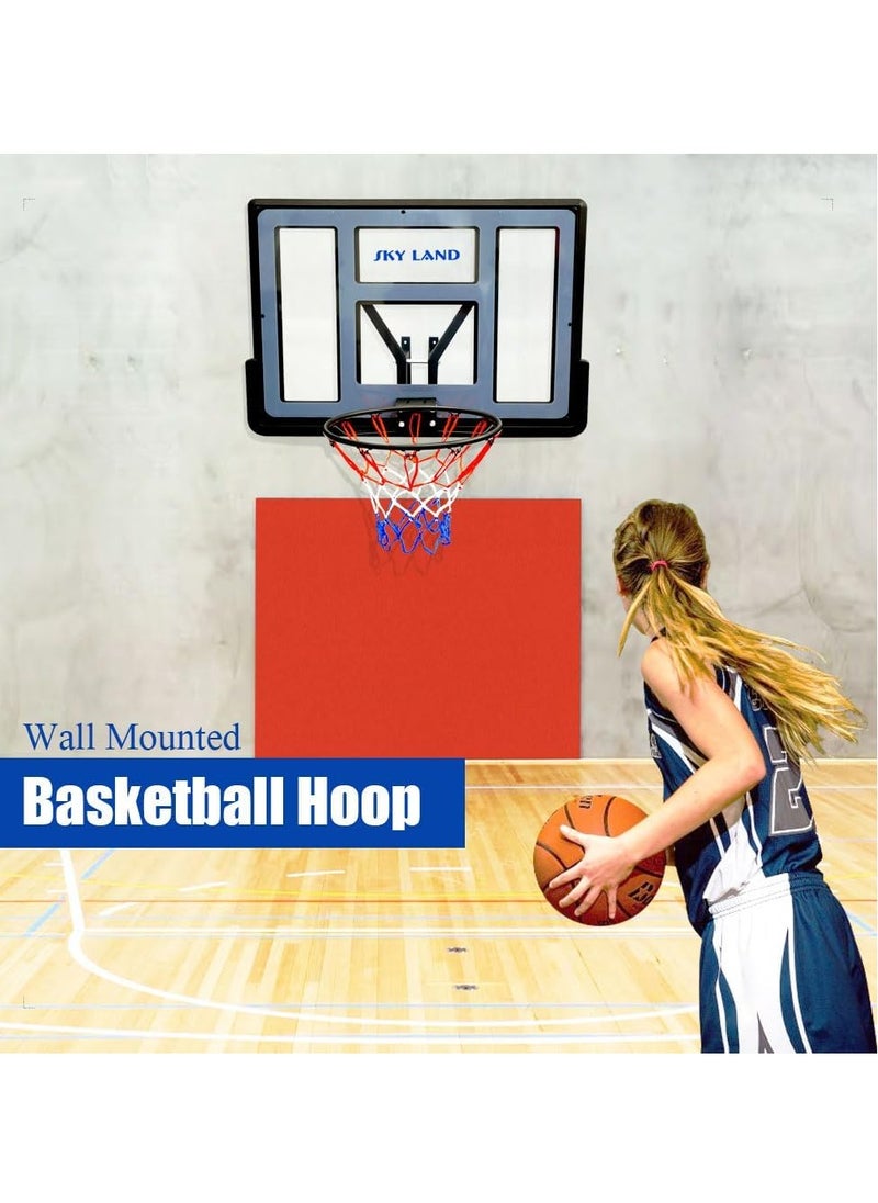 Sky Land Wall Mounted Basketball Hoop Backboard, Standard Basketball Backboard, Durable Construction with Nylon Net for Indoor/Outdoor  - Image 2