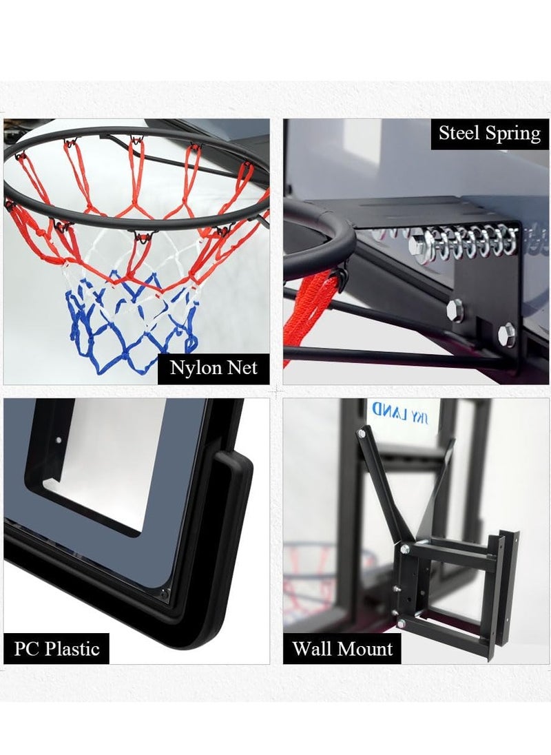 Sky Land Wall Mounted Basketball Hoop Backboard, Standard Basketball Backboard, Durable Construction with Nylon Net for Indoor/Outdoor  - Image 3