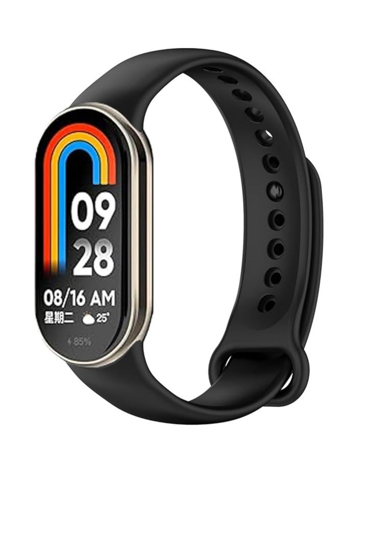 Silicone Bracelet for Xiaomi Smart Band 8, Sports Wristbands, Watch Strap, Replacement Strap for Xiaomi Mi Band 8 (Black) - Image 2