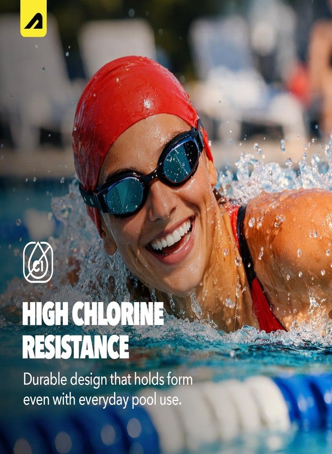 Boldfit Silicone Swim Cap for Women with Long Hair for Dry Swimming. Easy Fit - Red - Image 5