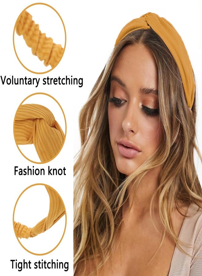 إكستريند مجموعة إكس تريند من 8 قطع من عصابات الرأس النسائية، عصابات رأس مرنة بتصميم ملتوي ومتشابك، مانعة للانزلاق، مناسبة لليوجا والتمارين الرياضية، ناعمة، بلون موحد، إكسسوار شعر بسيط ومتعدد الاستخدامات. - Image 4