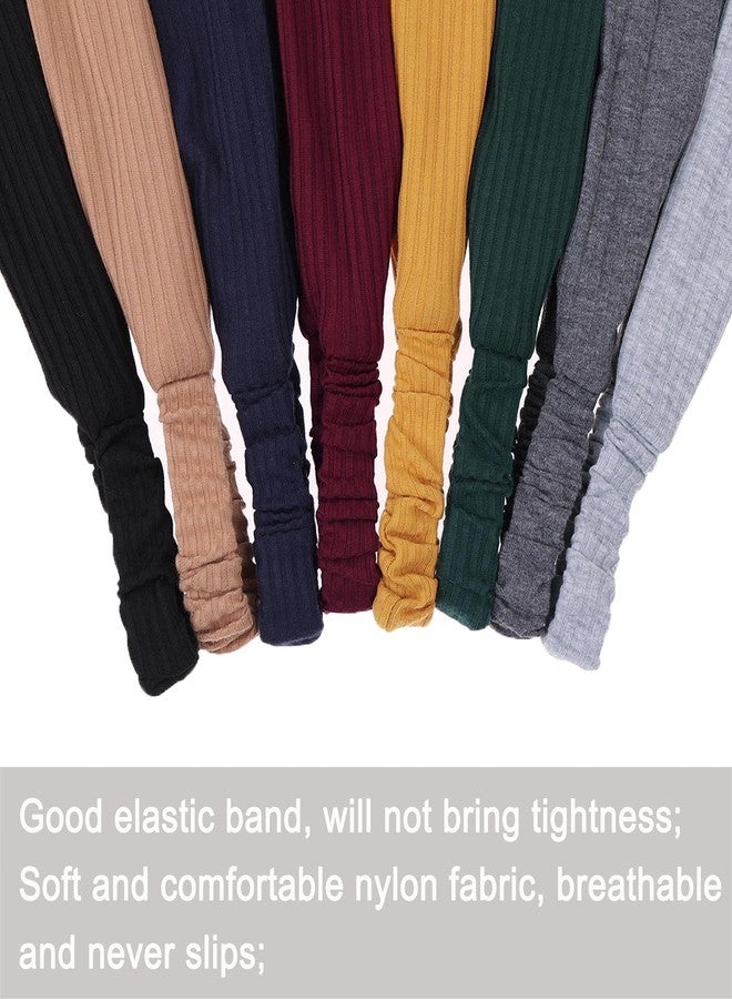 إكستريند مجموعة إكس تريند من 8 قطع من عصابات الرأس النسائية، عصابات رأس مرنة بتصميم ملتوي ومتشابك، مانعة للانزلاق، مناسبة لليوجا والتمارين الرياضية، ناعمة، بلون موحد، إكسسوار شعر بسيط ومتعدد الاستخدامات. - Image 5