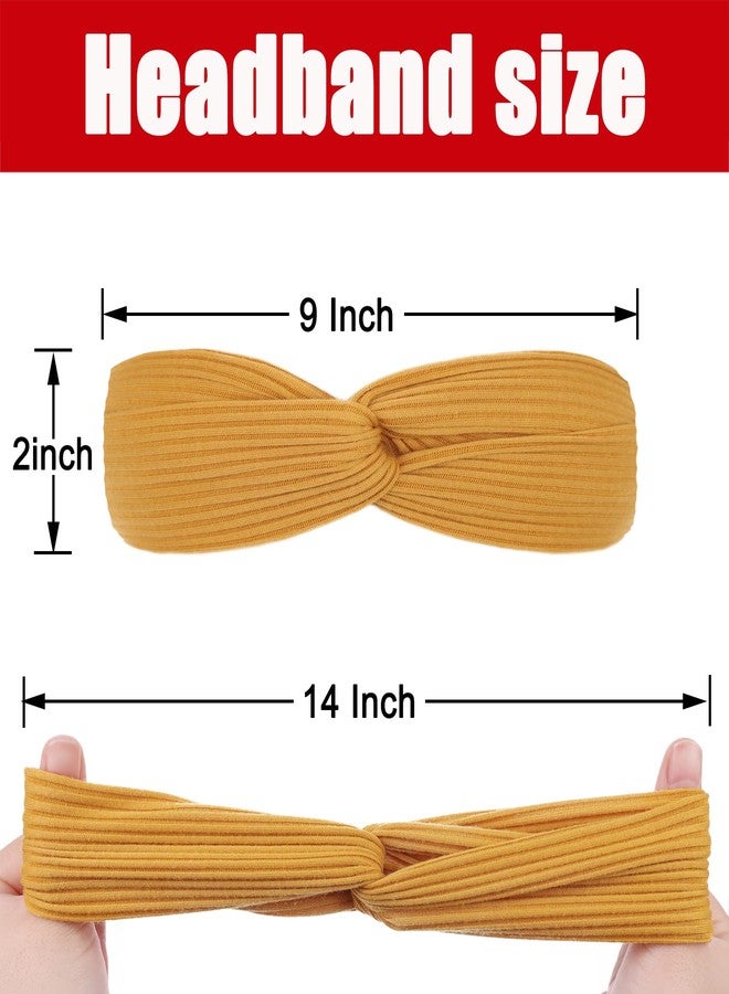 إكستريند مجموعة إكس تريند من 8 قطع من عصابات الرأس النسائية، عصابات رأس مرنة بتصميم ملتوي ومتشابك، مانعة للانزلاق، مناسبة لليوجا والتمارين الرياضية، ناعمة، بلون موحد، إكسسوار شعر بسيط ومتعدد الاستخدامات. - Image 3