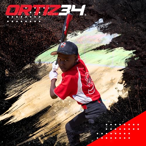 Ortiz34 Homerun Kids Tee Ball Set- David Ortiz 3-in-1 Aluminum Baseball Bat, Baseball, & Youth Baseball Glove Bundle (Made for Youth/Kids) (Red) - Image 2
