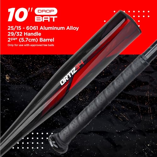 Ortiz34 Homerun Kids Tee Ball Set- David Ortiz 3-in-1 Aluminum Baseball Bat, Baseball, & Youth Baseball Glove Bundle (Made for Youth/Kids) (Red) - Image 5