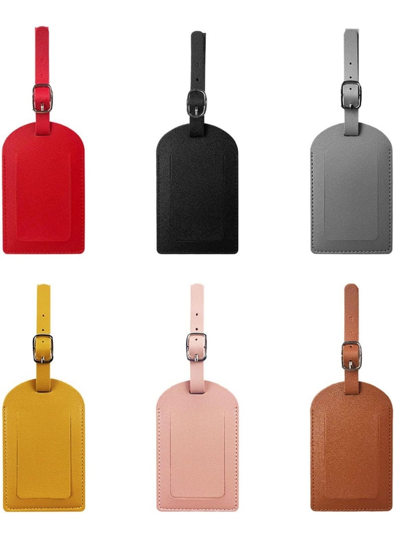 ٦ حزمة علامات أمتعة، علامات أمتعة مع لوحة رأسية قابلة للتعديل، علامات حقيبة سفر، علامات حقيبة سفر، أغطية خصوصية، وعلامات أسماء (٦ ألوان) - Image 3
