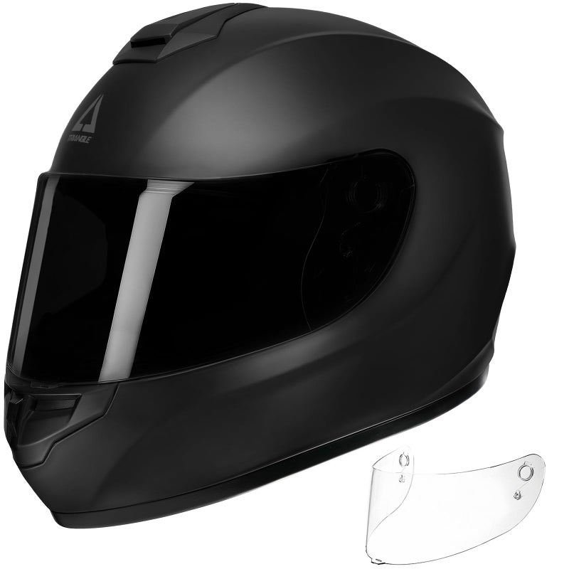 TRIANGLE Motorcycle Helmets Full Face Motorcycle Helmet for Men  Women with Tinted and Clear Visor Meet Dot Approved