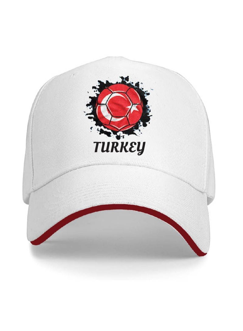 PRINTSHOP4ME Turkey Unisex Adult Football Cap For Both Men And Women With Metal Adjustable Buckle Closure-Perfect For Football Fans,Match Days,Outdoor Activities And Everyday Wear - Image 1