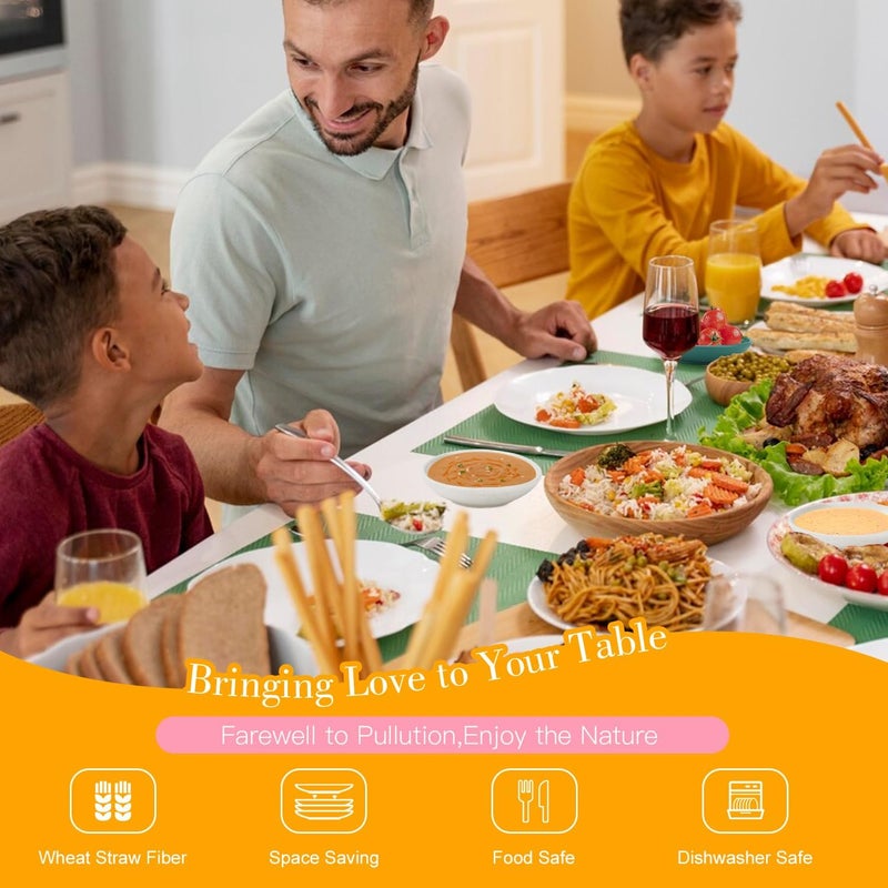 Homienly Plastic Dipping Set of 8  4 inch Wheat Straw Plates Soy Sauce Dish Dipping Bowls Mini Appetizer Plates for Side Dishes Condiment BBQ and Party Dinner  White - Image 5