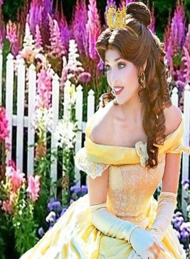 VELSCRUN Gold Crystal Tiara Headband, Crowns for Women, Princess Girls Tiaras, Royal Queen Crown Princess Quinceanera Headpieces for Birthday Prom Bride Wedding Pageant Party Hair Band - Image 2