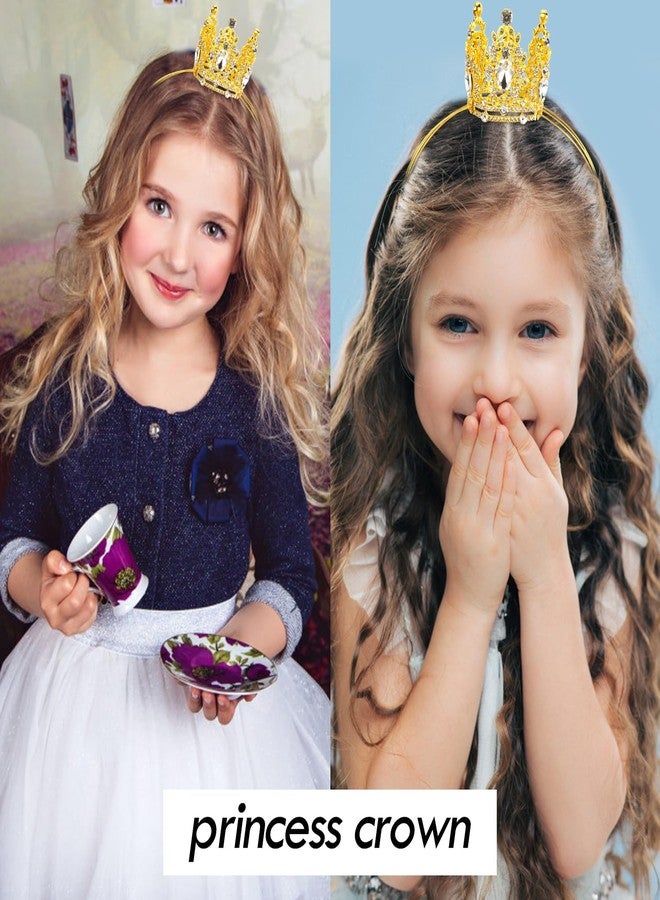 VELSCRUN Gold Crystal Tiara Headband, Crowns for Women, Princess Girls Tiaras, Royal Queen Crown Princess Quinceanera Headpieces for Birthday Prom Bride Wedding Pageant Party Hair Band - Image 4