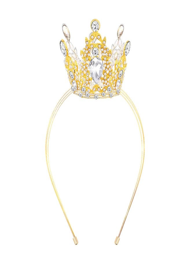 VELSCRUN Gold Crystal Tiara Headband, Crowns for Women, Princess Girls Tiaras, Royal Queen Crown Princess Quinceanera Headpieces for Birthday Prom Bride Wedding Pageant Party Hair Band - Image 1