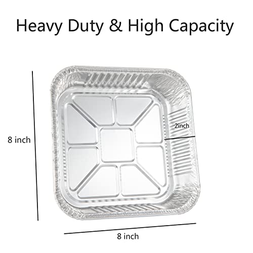 Waytiffer 20-Pack Disposable Aluminum Foil Tins - Heavy Duty Square Cake & Baking Pans with Plastic Dome Lids - Image 2