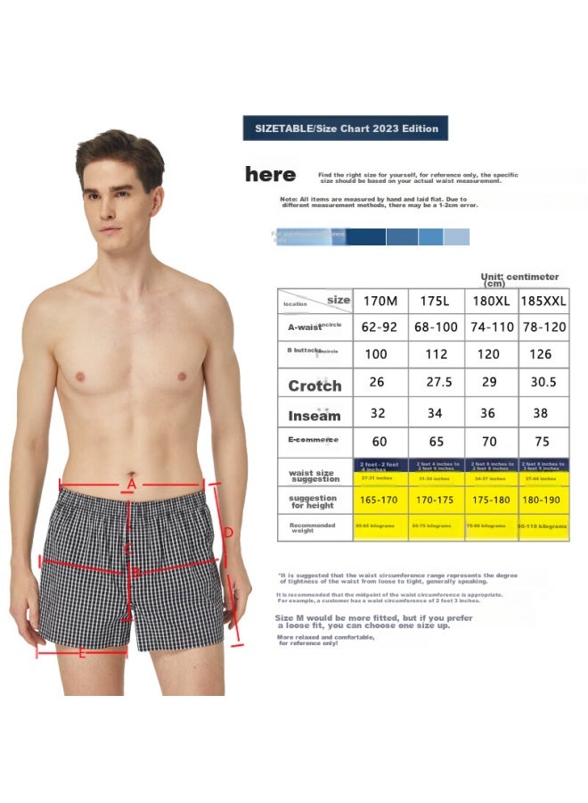 Bxman Loose Men's Underwear, Men's Boxer Briefs, Pure Cotton Woven Aro Pants, Men's Shorts, Men's Pajama Pants, 716 Set, 180xl - Image 5