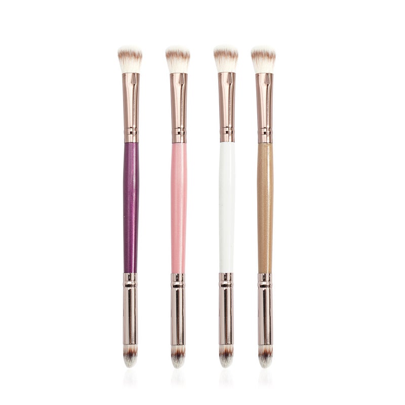 4 Pcs Dual End Eyeshadow Smudge Brush 2 in 1 Eyeshadow Brush Concealer Brush Soft Eyeshadow Applicators Double Sided Makeup Brushes Cosmetic Tool for Women Lady - Image 1