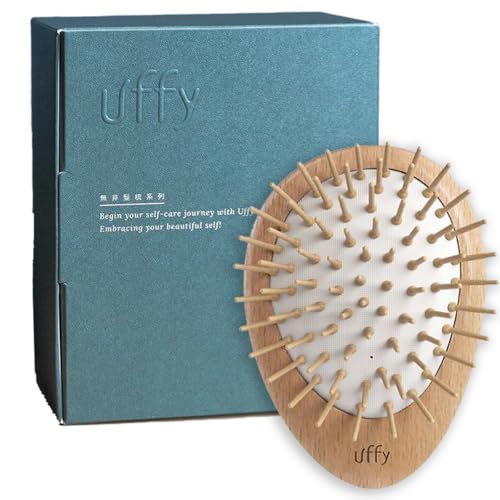 Uffy Acubrusher – Bamboo Bristle Gua Sha Hair Brush - Ergonomic Scalp Massager for Dandruff & Hair Growth, Suitable for All Hair Types - Ideal Gift Choice in Beech Wood - Image 1