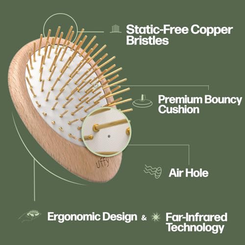 Uffy Acubrusher – Bamboo Bristle Gua Sha Hair Brush - Ergonomic Scalp Massager for Dandruff & Hair Growth, Suitable for All Hair Types - Ideal Gift Choice in Beech Wood - Image 4