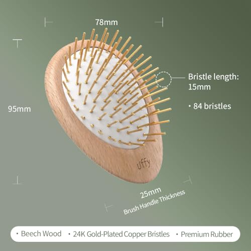 Uffy Acubrusher – Bamboo Bristle Gua Sha Hair Brush - Ergonomic Scalp Massager for Dandruff & Hair Growth, Suitable for All Hair Types - Ideal Gift Choice in Beech Wood - Image 5