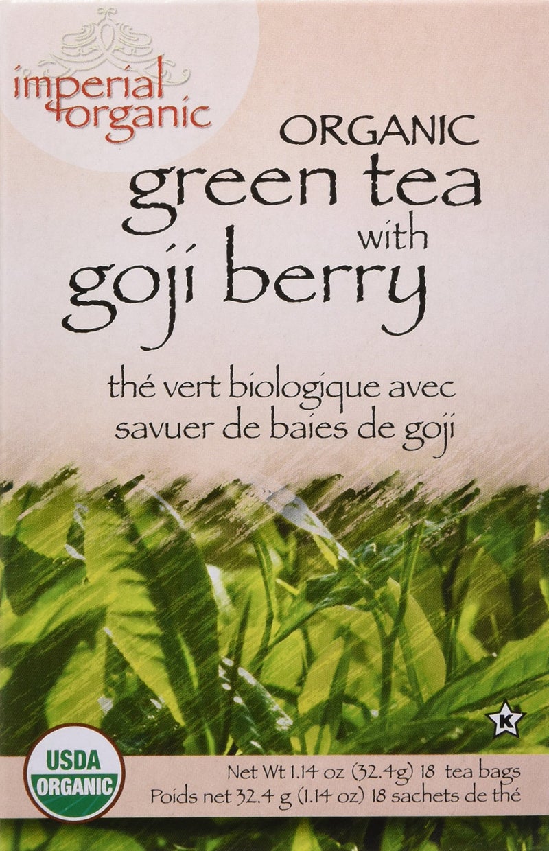 Uncle Lee's Tea Imperial Organic, Green Tea with Goji Berry, 18 Tea Bags, 1.14 oz (32.4 g) - Image 1