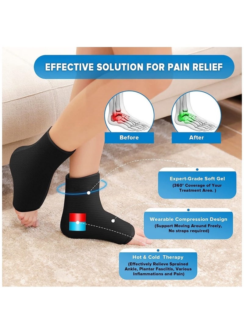 Ru syanl Ankle Foot Gel Ice Pack Wrap for Injuries Hot and Cold Therapies Achilles Tendonitis Plantar Fasciitis Swelling Sprained Post-Surgery Recovery Reusable and Flexible  - Image 4