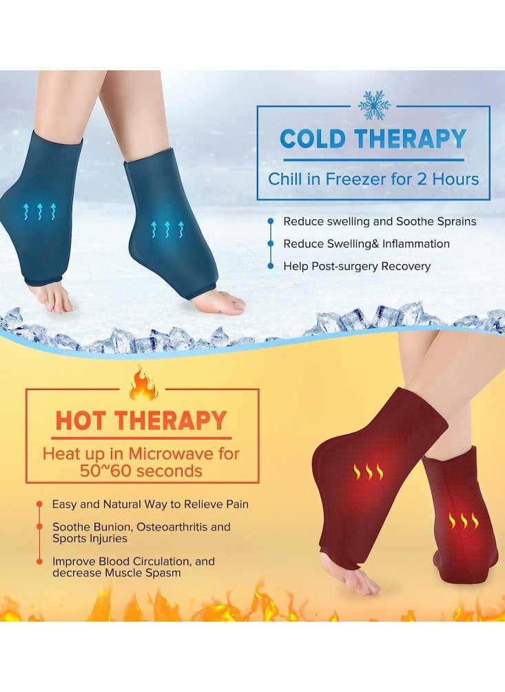 Ru syanl Ankle Foot Gel Ice Pack Wrap for Injuries Hot and Cold Therapies Achilles Tendonitis Plantar Fasciitis Swelling Sprained Post-Surgery Recovery Reusable and Flexible  - Image 3