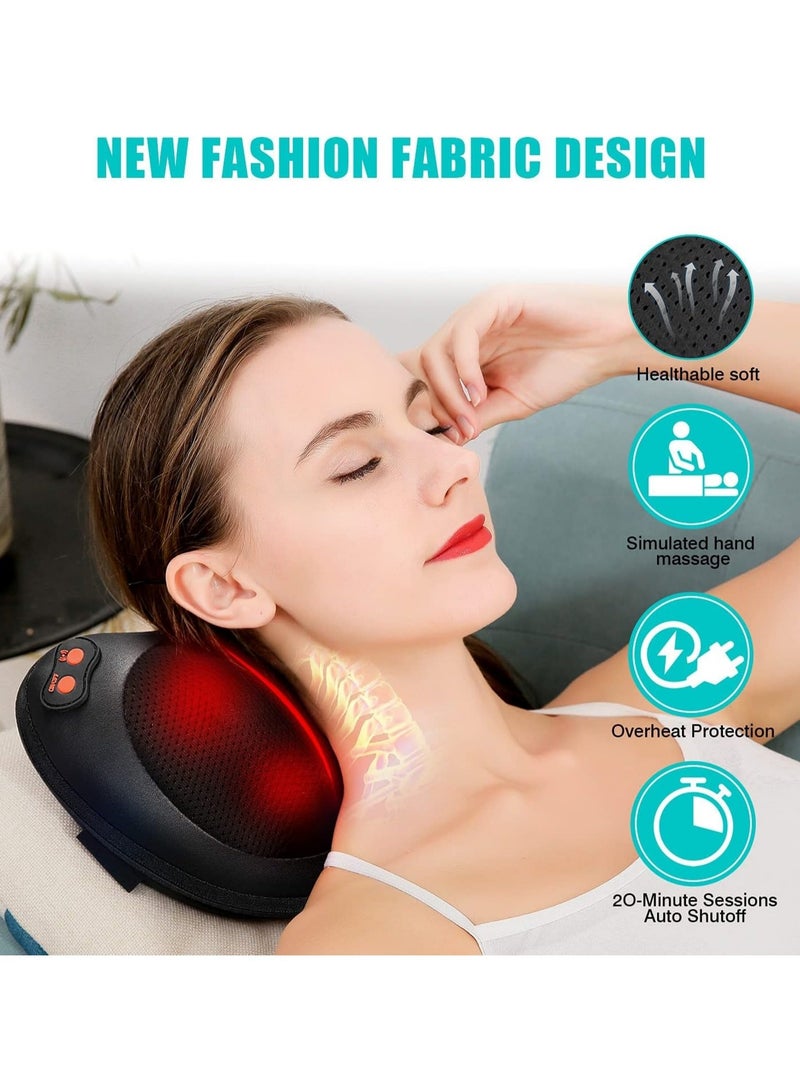 Generic Pillow Neck Massager with Heat, Back Massage Pillow with Heat, Electric Neck Massage Pillow with Deep Tissue Kneading, Massager for Legs, Shoulder, Muscle Pain Relief - Image 2