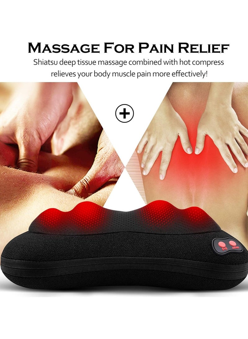 Generic Pillow Neck Massager with Heat, Back Massage Pillow with Heat, Electric Neck Massage Pillow with Deep Tissue Kneading, Massager for Legs, Shoulder, Muscle Pain Relief - Image 3