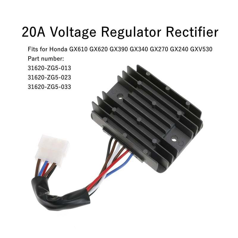 Fudoray 31620-ZG5-033 Voltage Regulator Rectifier for Honda GX610 GX620 GX390 GX340 GX270 GX240 GXV530 Rectifier Assembly (20A) - Image 2