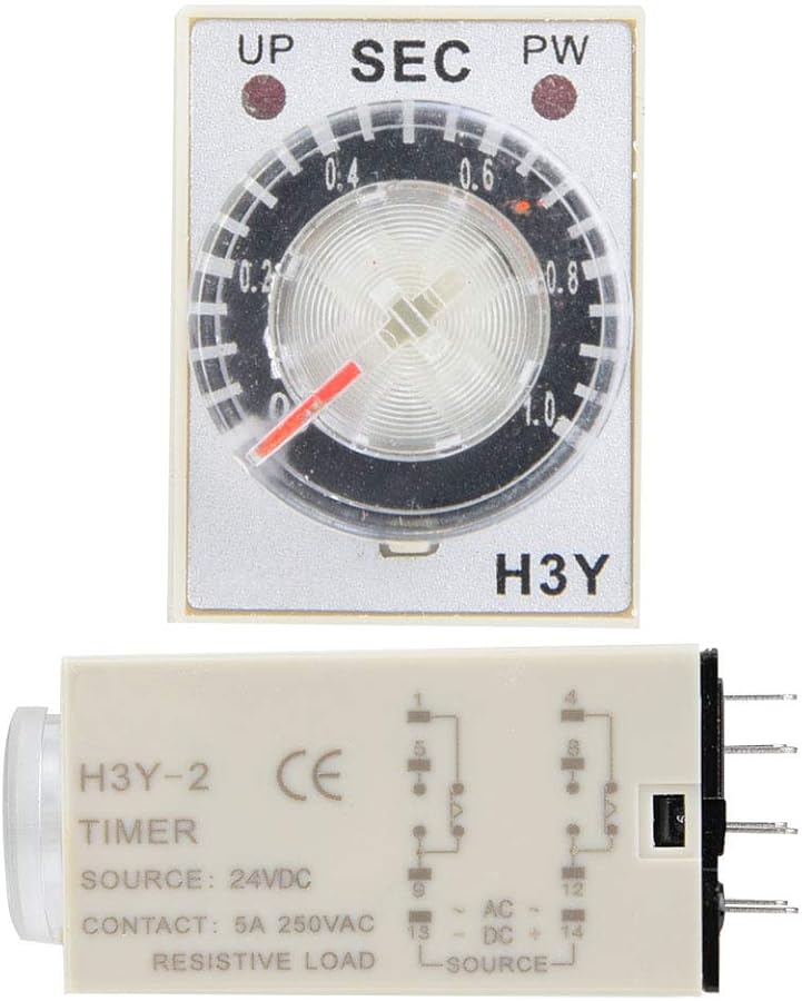 H3Y2 24VDC Time Relay Delay Timer Adjustable Transparent Dial 8 Pins Industrial Control 1S Size - Image 3