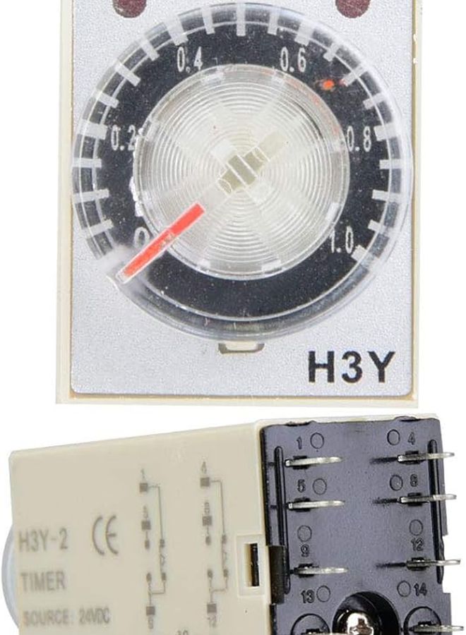 H3Y2 24VDC Time Relay Delay Timer Adjustable Transparent Dial 8 Pins Industrial Control 1S Size - Image 5