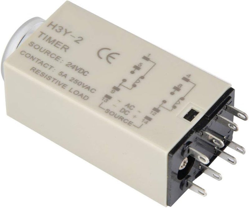 H3Y2 24VDC Time Relay Delay Timer Adjustable Transparent Dial 8 Pins Industrial Control 1S Size - Image 4