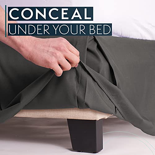 HC Collection Bed Skirt, Soft Microfiber Box Spring Cover, Bed Skirting Full Size, 14" Inch Drop, Wrinkle & Fade Resistant - Gray - Image 3