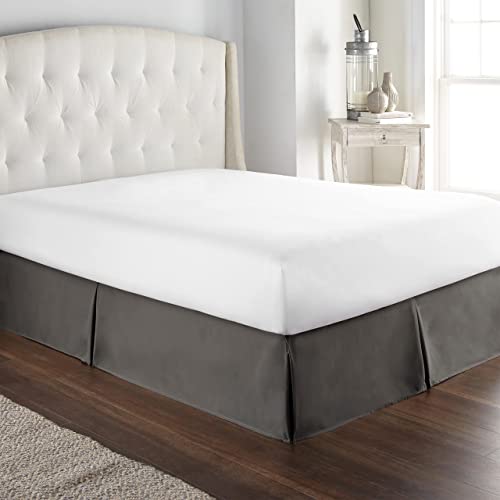 HC Collection Bed Skirt, Soft Microfiber Box Spring Cover, Bed Skirting Full Size, 14" Inch Drop, Wrinkle & Fade Resistant - Gray - Image 1