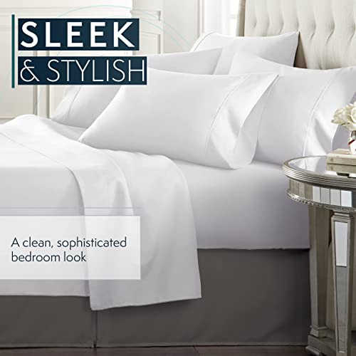 HC Collection Bed Skirt, Soft Microfiber Box Spring Cover, Bed Skirting Full Size, 14" Inch Drop, Wrinkle & Fade Resistant - Gray - Image 5