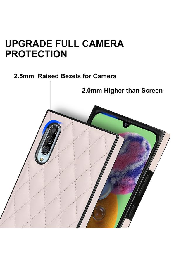 erorex Case For Samsung Galaxy A90 5G Elegant Rhombic Pattern Microfiber Leather +TPU Shockproof Case with Crossbody Strap Chain - Image 5