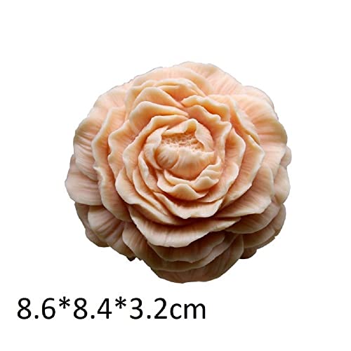 ESEENS 3 inch Peony Flower Handmade Soap Mold Flower Mold Soap Making Molds Peony Silicone Mold for Resin Candle Mold Peony Flower Cake Decoration Mold Round Shape Soap Mold - Image 2