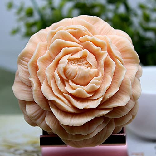 ESEENS 3 inch Peony Flower Handmade Soap Mold Flower Mold Soap Making Molds Peony Silicone Mold for Resin Candle Mold Peony Flower Cake Decoration Mold Round Shape Soap Mold - Image 5