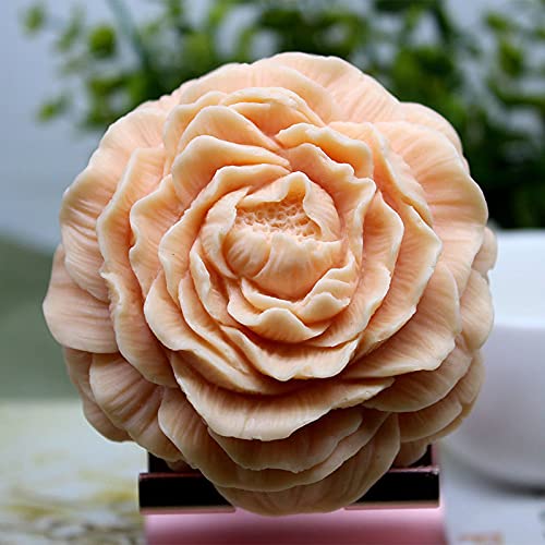ESEENS 3 inch Peony Flower Handmade Soap Mold Flower Mold Soap Making Molds Peony Silicone Mold for Resin Candle Mold Peony Flower Cake Decoration Mold Round Shape Soap Mold - Image 3