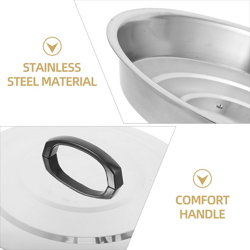 Luxshiny 2pcs 36cm Stainless Steel Cooking Pan Lid and Grill Dome Universal Wok Lid for Stir Frying and Outdoor Food Cover - Image 3
