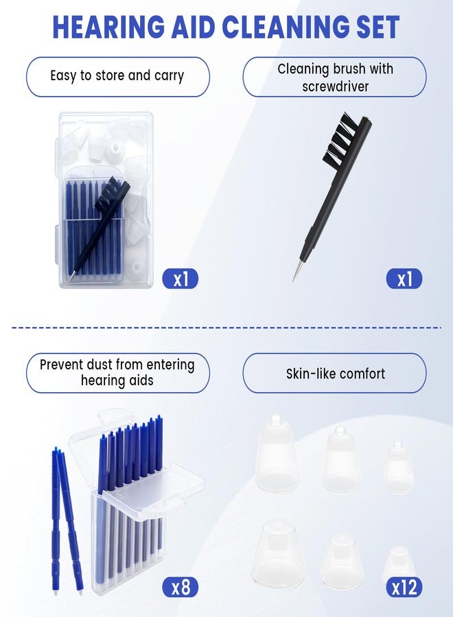 KCMOSGI Hearing Amplifier Cleaning Tools, Hearing Amplifier Cleaning Accessories Compatible with Audien Hearing Aid, 6 Sizes Silicone Dome, Cleaning Brush with Screwdriver, Wax Guards - Image 3