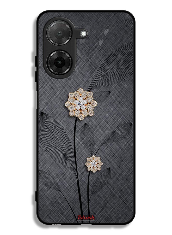 Tolwak غطاء حماية من نوع شياومي ريدمي A5 4G مزين بفن الأزهار الماسية - Image 1