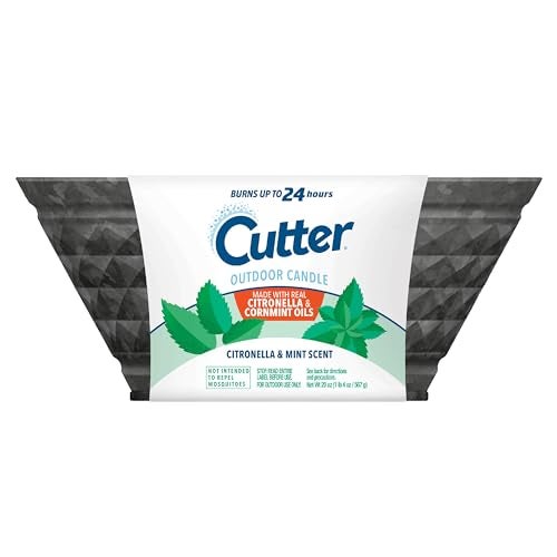 Cutter Outdoor Scented Candle Citronella and Mint Scent Brings Glow and Ambiance to Your Outdoor Space, 20 Ounces - Image 1