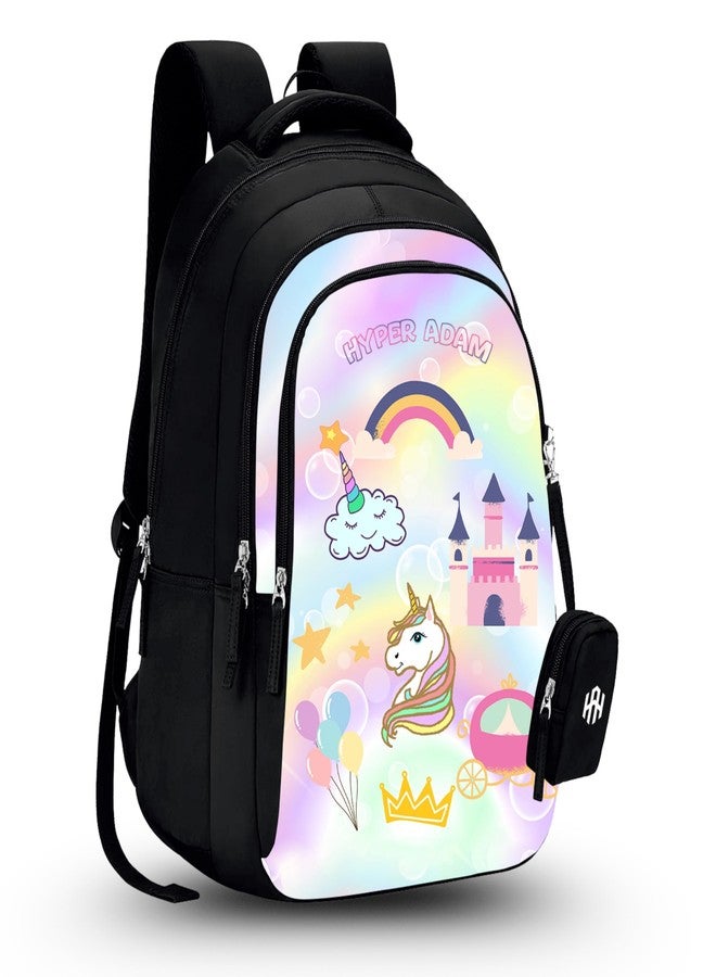 Hyper Adam 35L Rainbow Patel Latest And Trendy Stylish Waterproof College/Casual/School Bag/Backpack For Kids, Boys, Girls, Men And Women | For Everyday Use Extra Pouch Included - Image 1