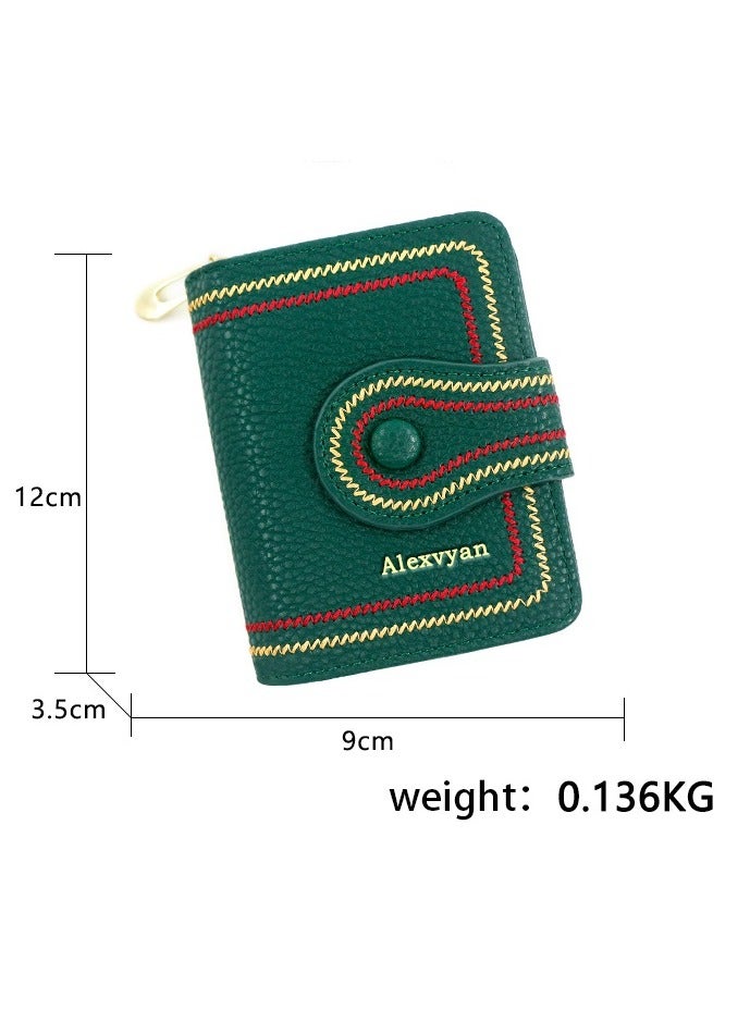 Alexvyan RFID Blocking Small Wallet with 12 Card Slot Women's Purse Female Hand Clutch Women/Ladies/Girls Wallets Card Holder and Organizer, Embroidery Finishing - Image 1
